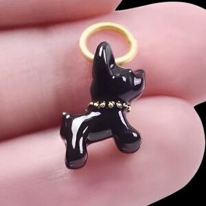 Gold and Black Scottish Terrier Dangle Charm for bracelet or necklace